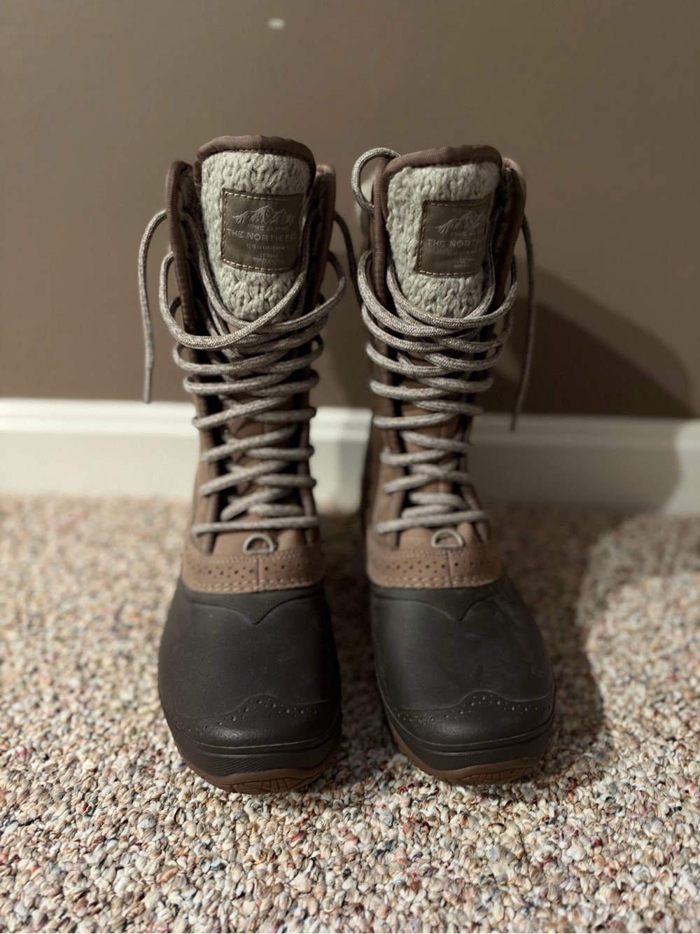 The North Face Women’s Brown and Dark Brown Waterproof Sherpa Boots